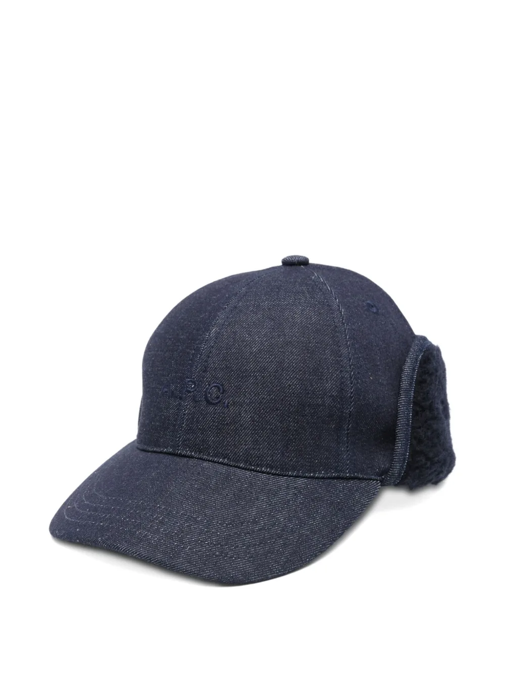 A.P.C. Denim pet met oorkleppen Blauw