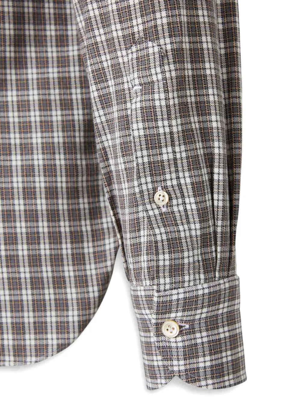 Luigi Borrelli Checked Button-down Shirt In Gray