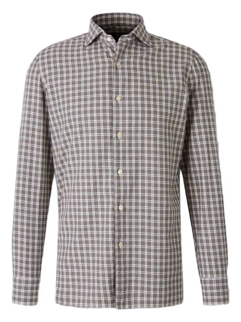 Luigi Borrelli Checked Button-down Shirt In Gray