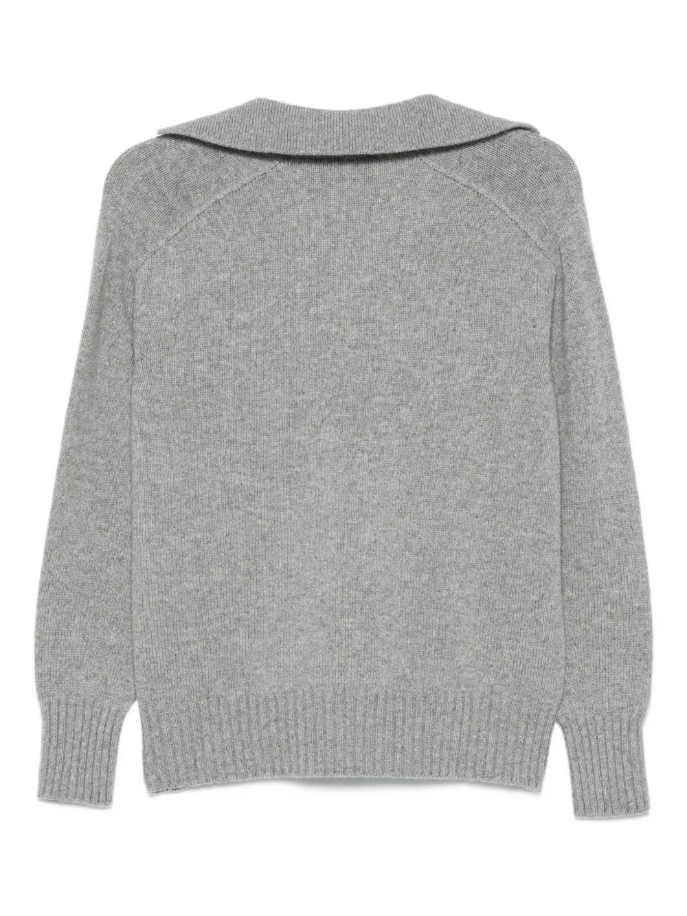 Vanisé Hooded Collar Jumper In Gray