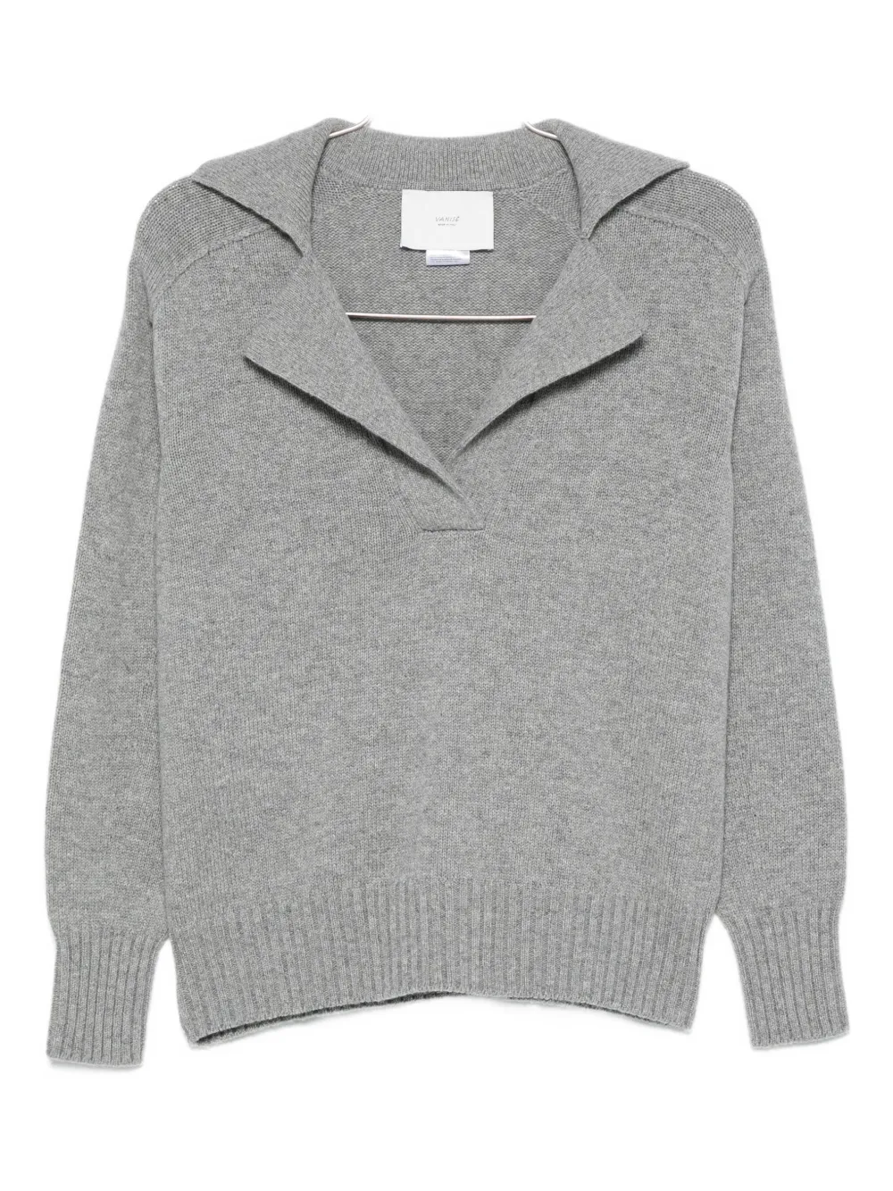 Vanisé Hooded Collar Jumper In Gray