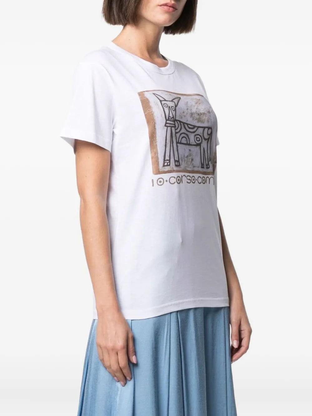 10 CORSO COMO donkey-print crew-neck t-shirt Wit