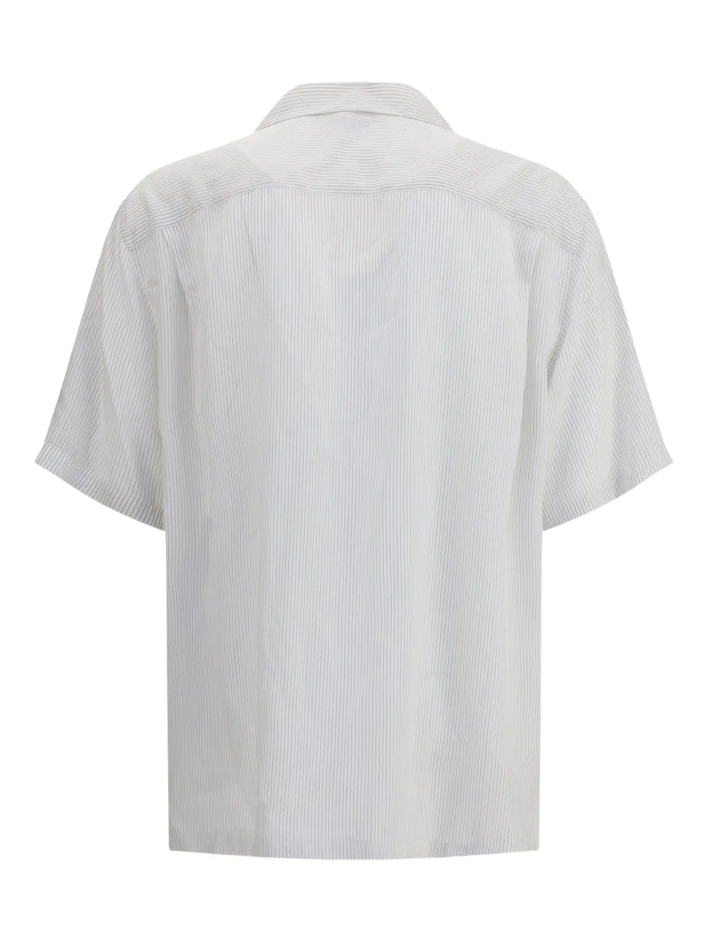 Alexander McQueen striped-pattern embroidered-logo shirt - Wit