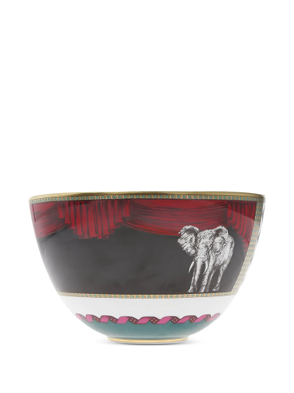 GINORI 1735 elephant-print porcelain bowl - ブラック GINORI 1735 elephant-print porcelain bowl - ブラック