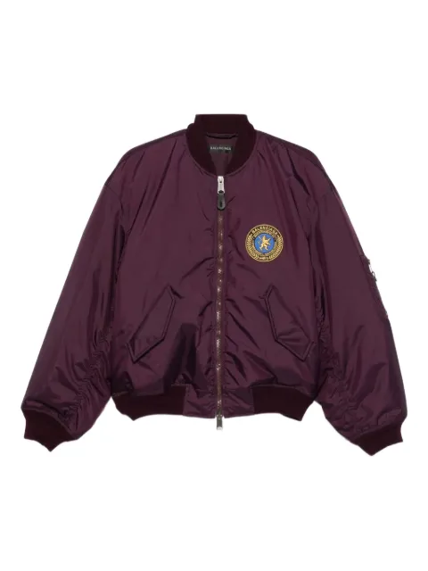 Balenciaga embroidered logo bomber jacket