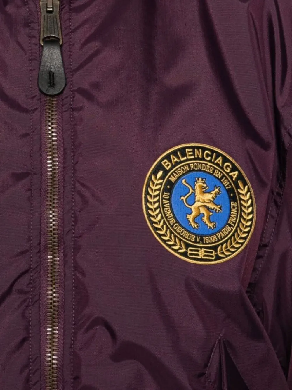 Balenciaga Bomberjack met geborduurd logo Bruin