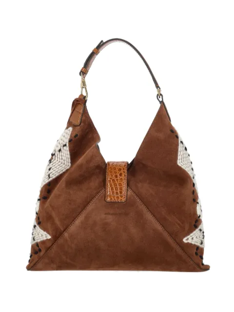 Ermanno Scervino suede knitted-detail shoulder bag
