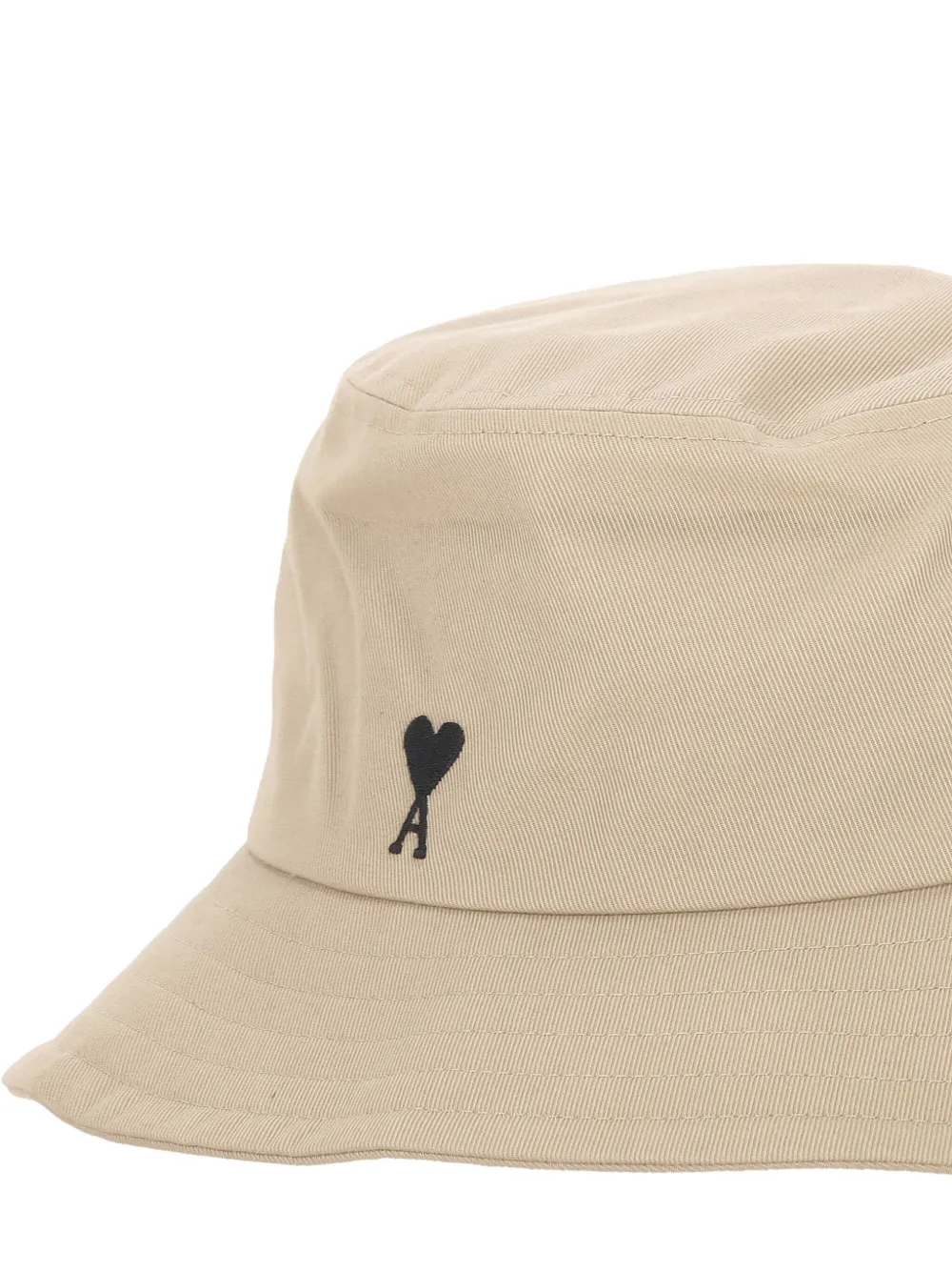 Ami Alexandre Mattiussi Heart-logo Bucket Hat In Neutral