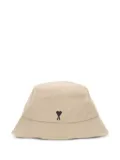AMI Paris heart-logo bucket hat - Neutrals