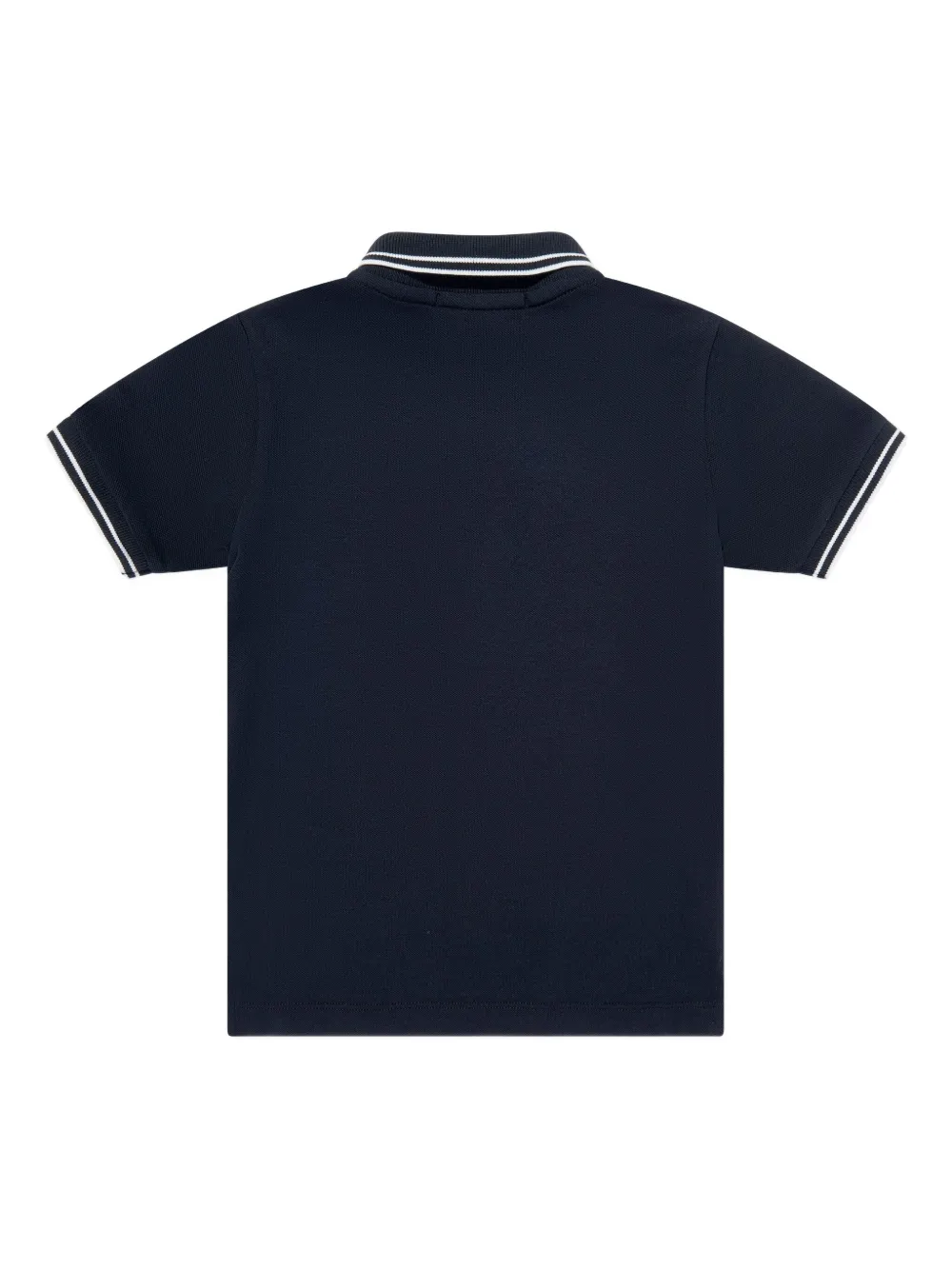 Stone Island Junior tipped-collar logo-patch polo shirt Blauw