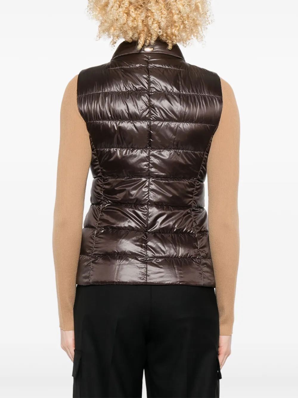 Herno Woman Puffer Dark Brown Size 6 Polyamide In Black