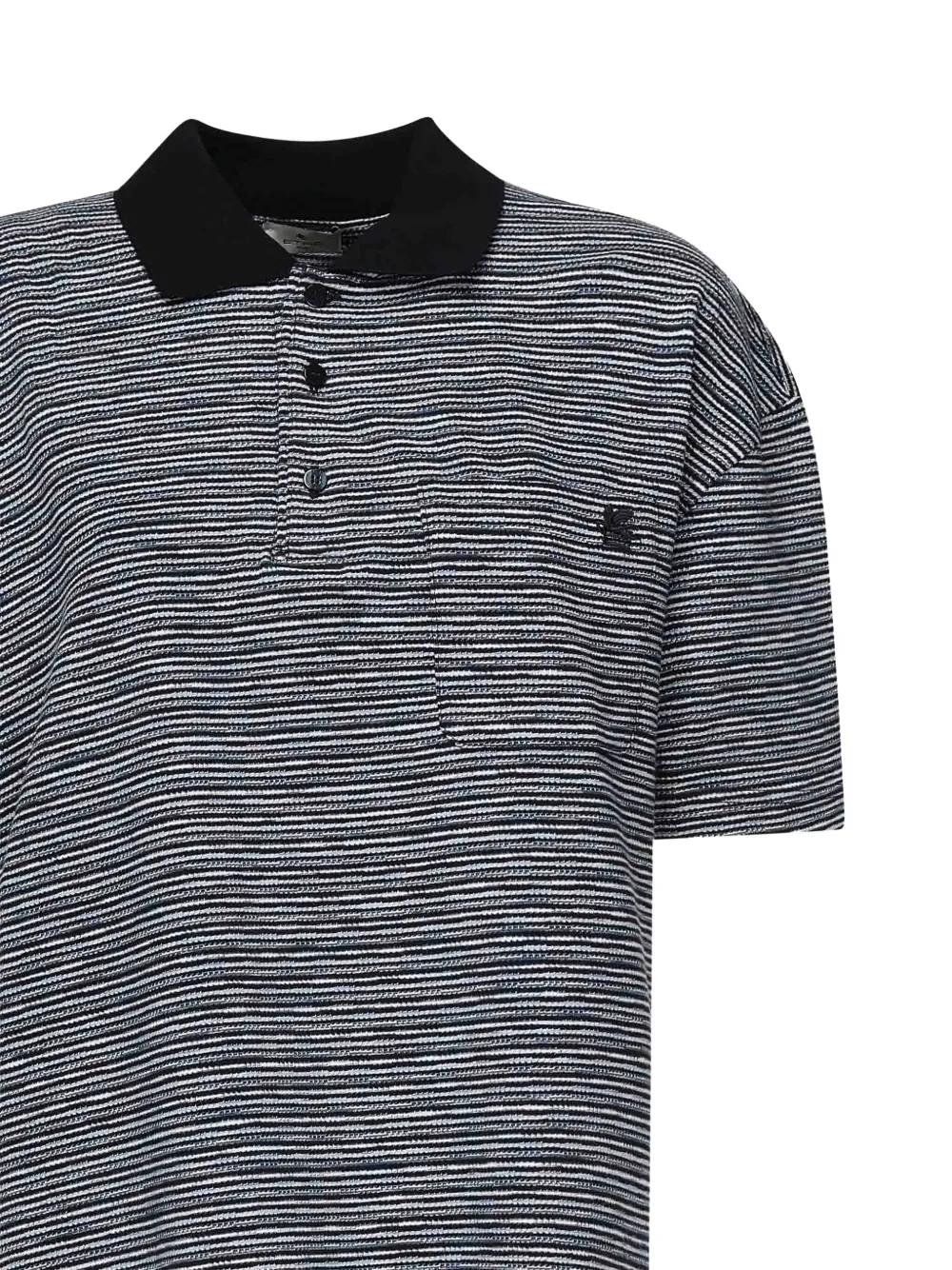 ETRO striped pocket polo shirt Blauw