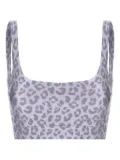 Monfusò Nina leopard-print scoop-neck top - Purple
