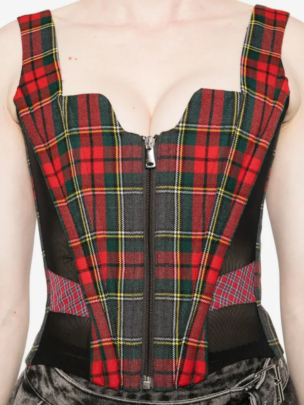 トップス Vivienne Westwood Vivienne Westwood Tartan zip-front Top | Red | FARFETCH