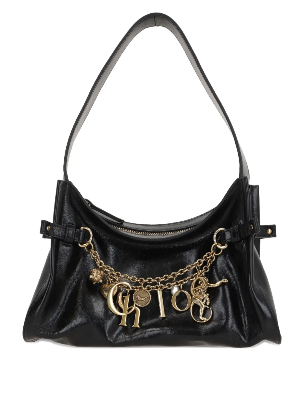 Chloé Charms embellished leather shoulder bag | Black | Image 1