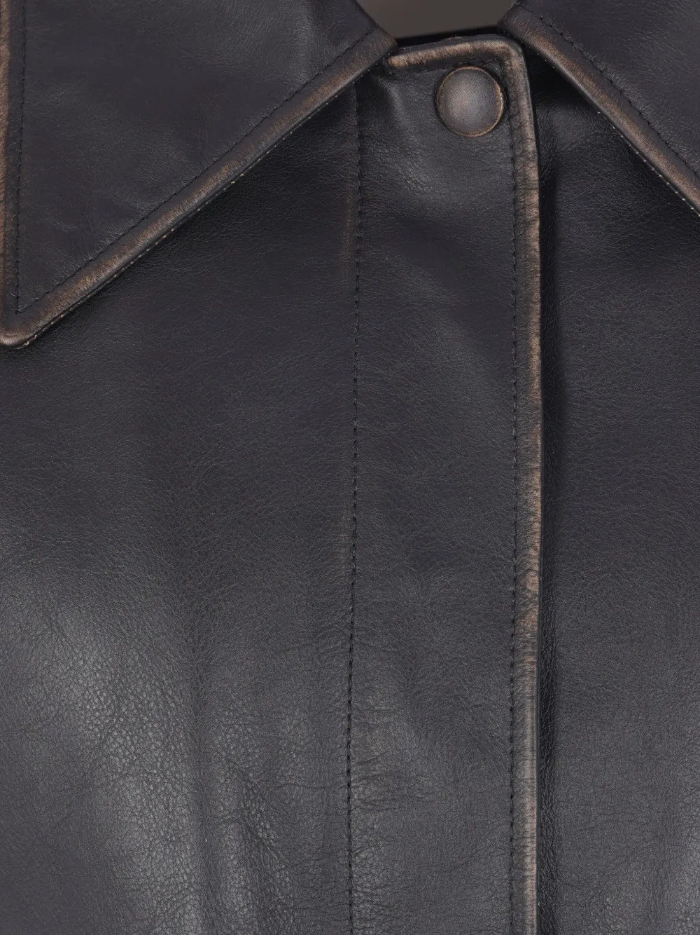 Jil Sander Leather Jacket In Black