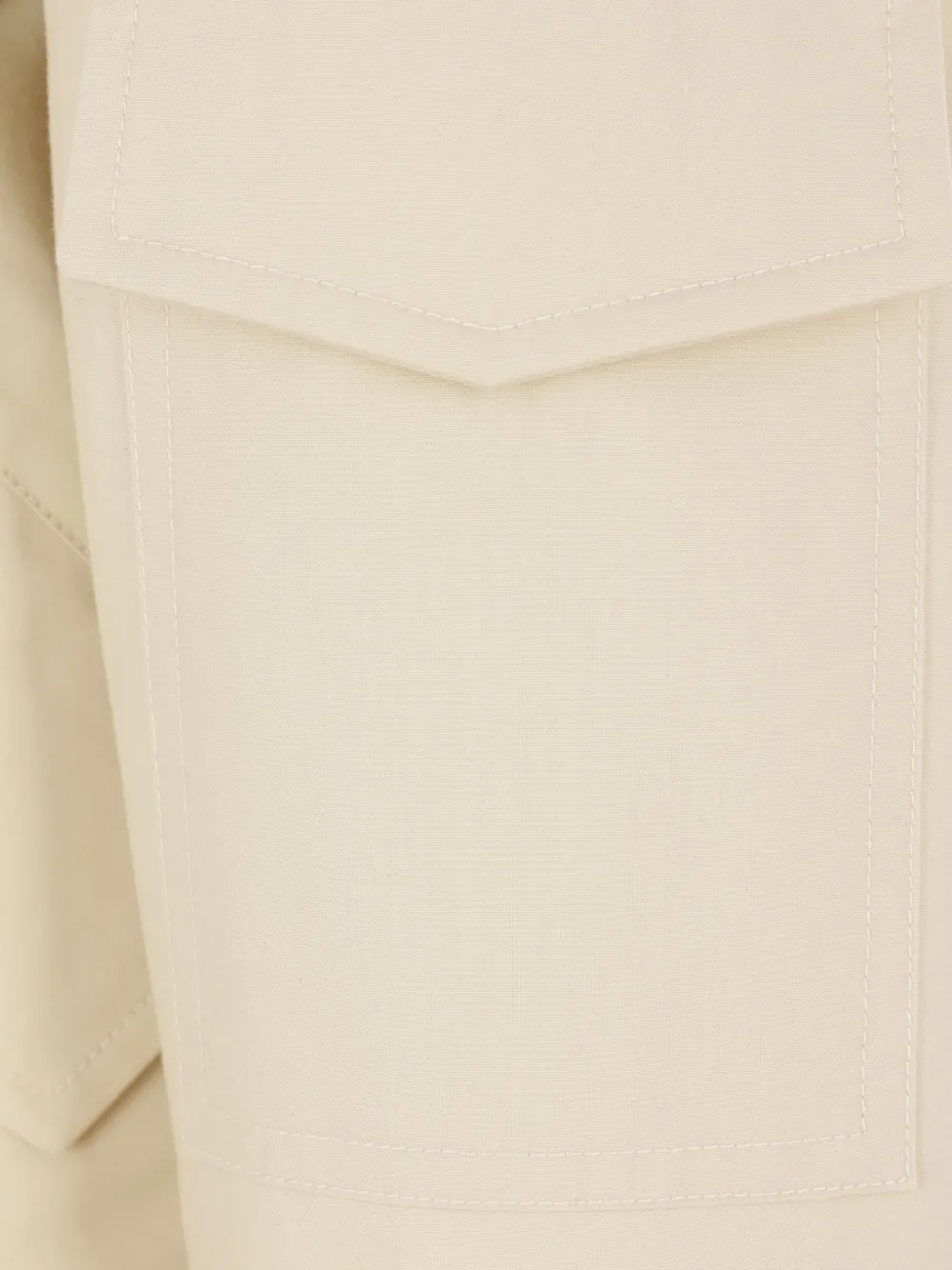 Jil Sander Oversized Parka In Textured Cotton With Removable Filling In Neutral