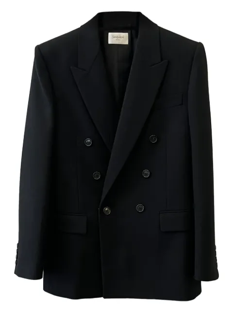 Saint Laurent Cassandre double-breasted wool gabardine blazer