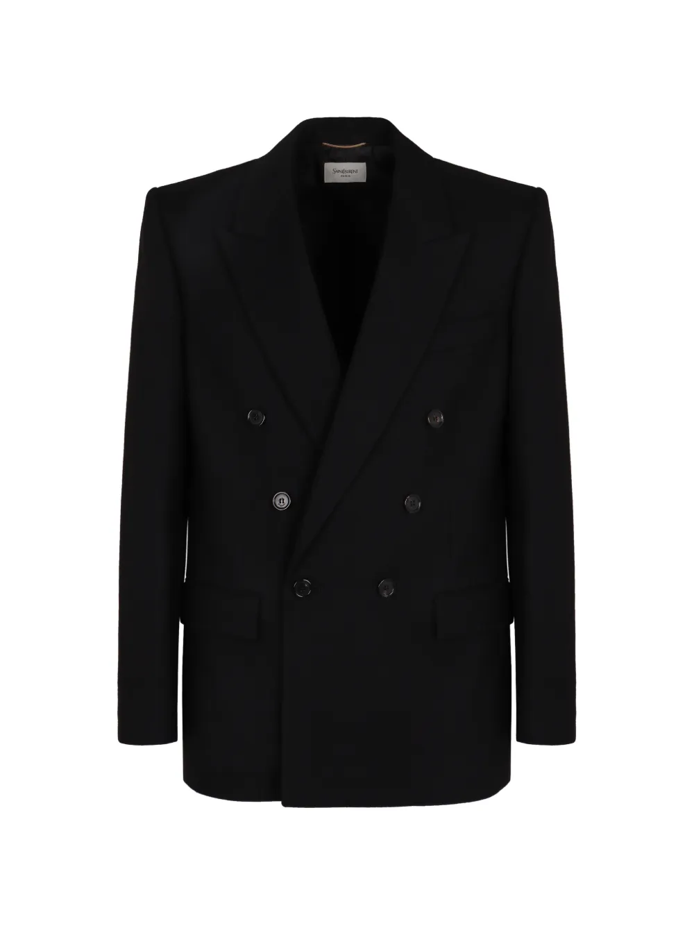 Saint Laurent Cassandre double-breasted wool gabardine blazer - Schwarz