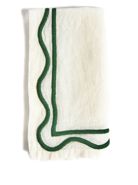 Misette scalloped-edge embroidered napkins (set of four)