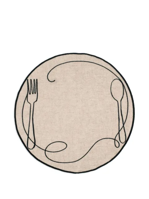 Misette Line Drawing linen placemats (set of four)