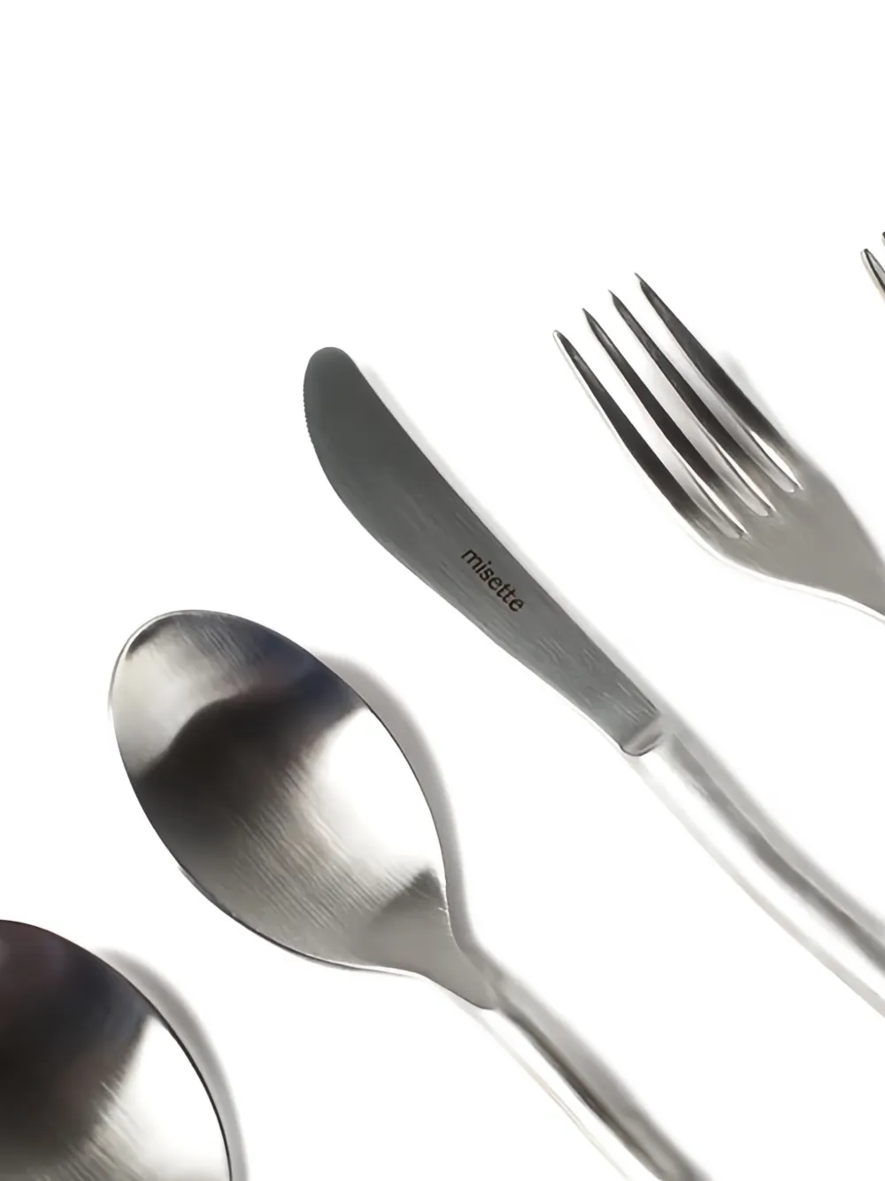 Misette Squiggle Matte Cutlery Set (five Pieces) In Silver