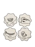 Misette Line Drawing linen coasters (set of four) - Neutrals