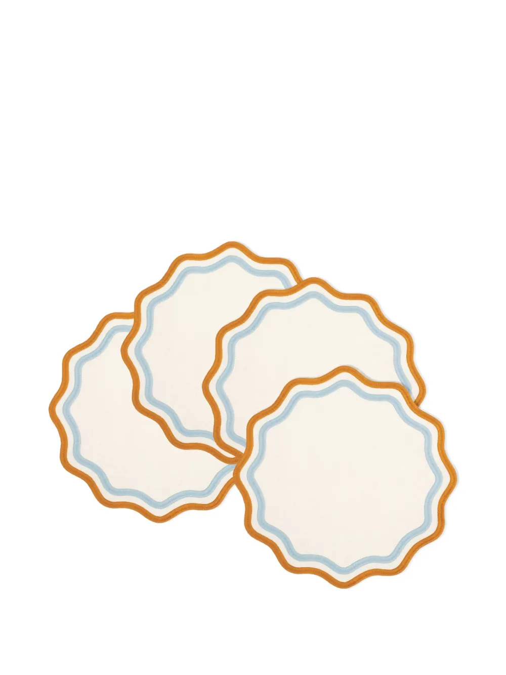  Misette Scalloped Placemats (set Of Four) - Neutrals 