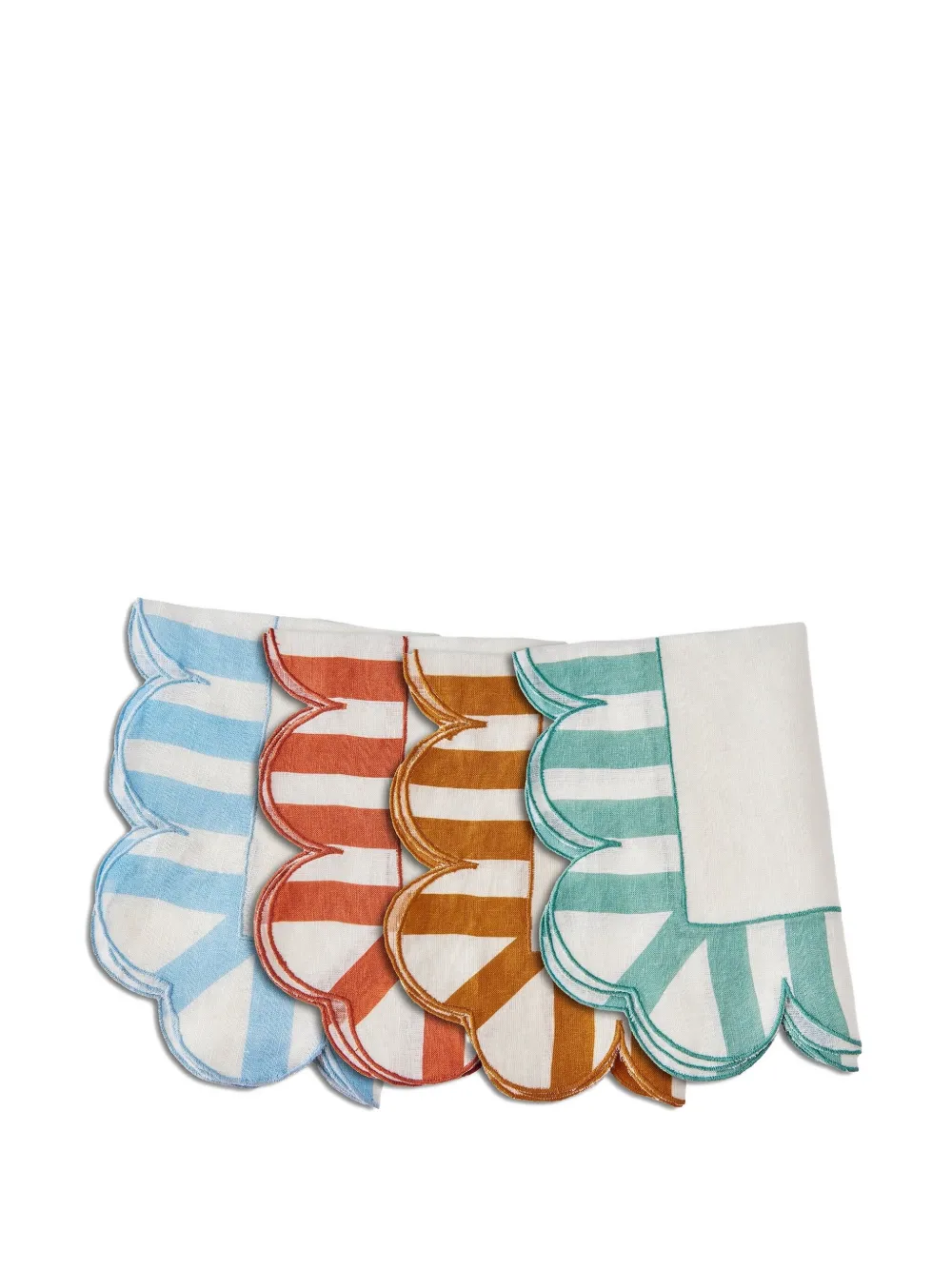 Misette scalloped-edge striped napkins (set of four) | Neutrals | Image 1