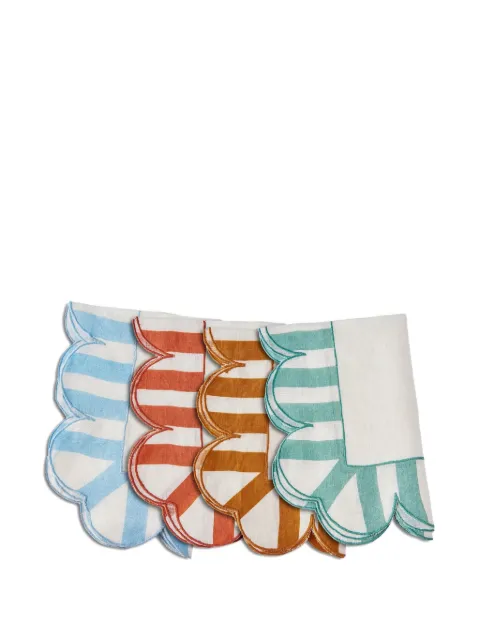 Misette scalloped-edge striped napkins (set of four)