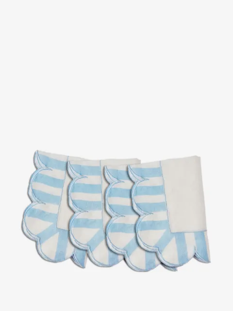 Misette scalloped-edge striped linen napkins (set of four)