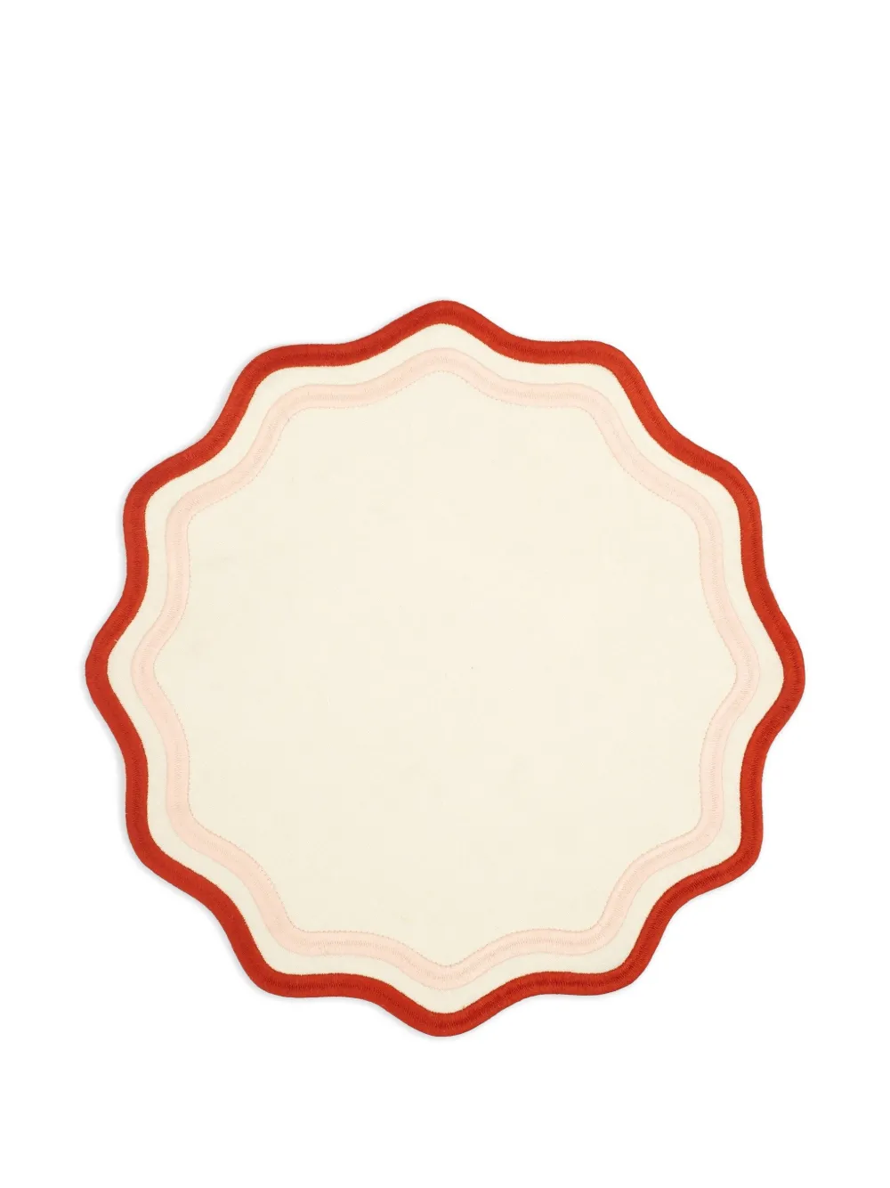 Misette scalloped embroidered placemats (set of four) | Neutrals | Image 1