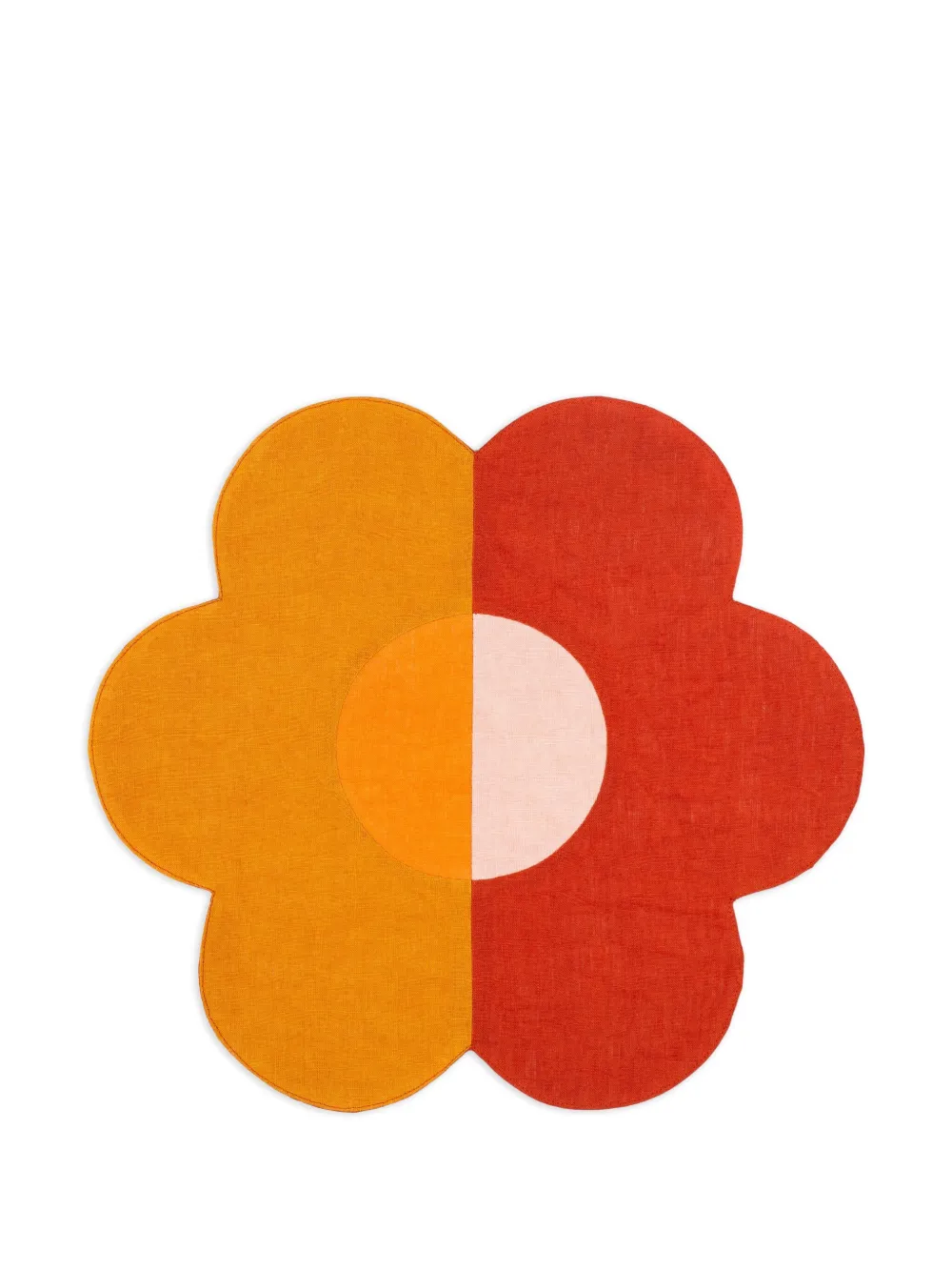 Misette flower-shaped linen placemats (set of four) | Orange | Image 1