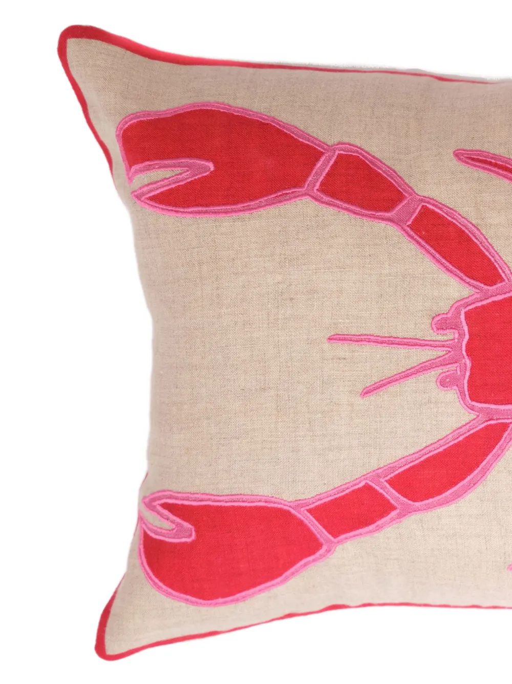 Amuse La Bouche Lobster Linen Cushion Cover In Neutral