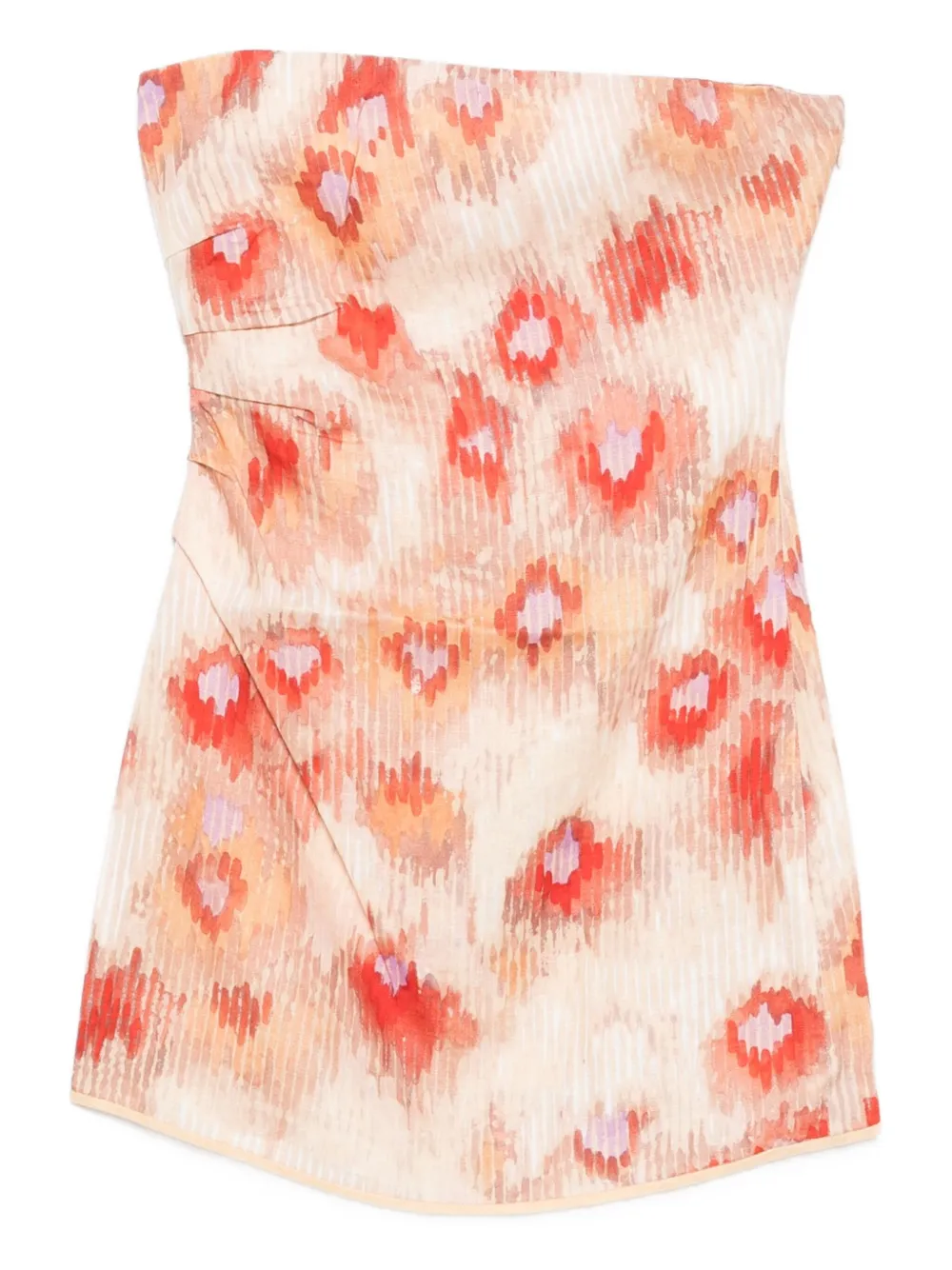SIR. Fiorella strapless mini-jurk met bloemenprint Beige