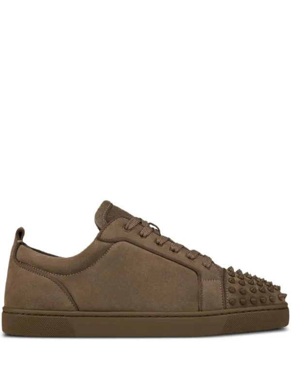 Christian Louboutin Louis Junior spike-embellished Suede Sneakers Brown  FARFETCH GR