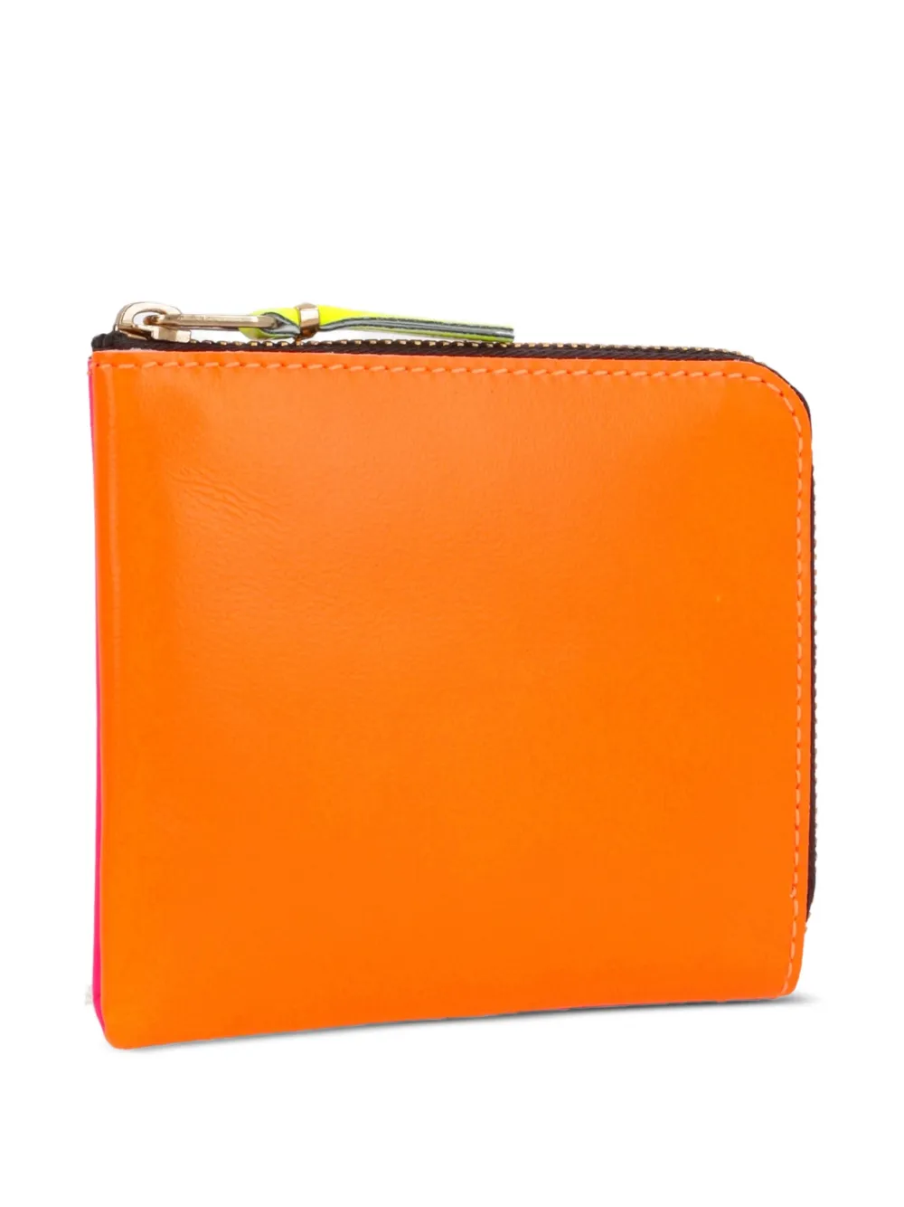 Super Fluo zip-fastening leather wallet