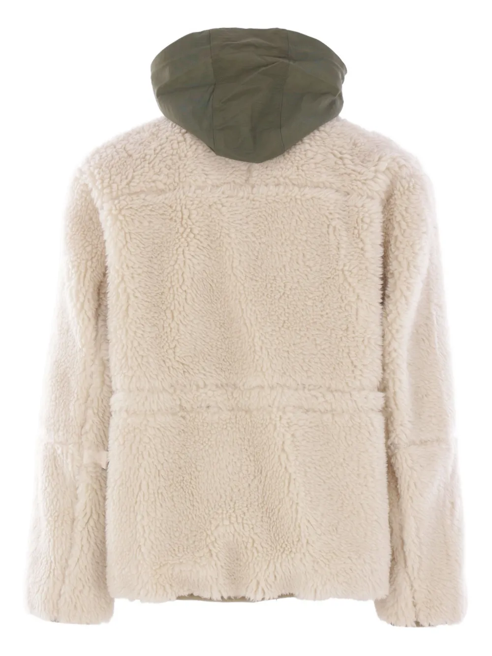 sacai Jack met fleece vlakken en capuchon Beige