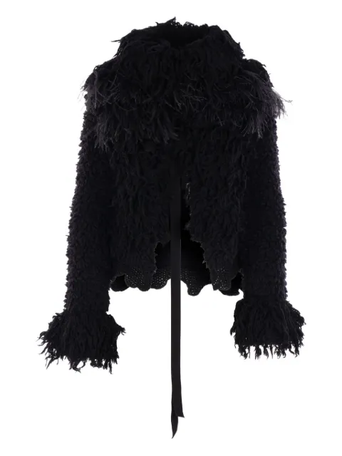 Ann Demeulemeester feather-trim jacket