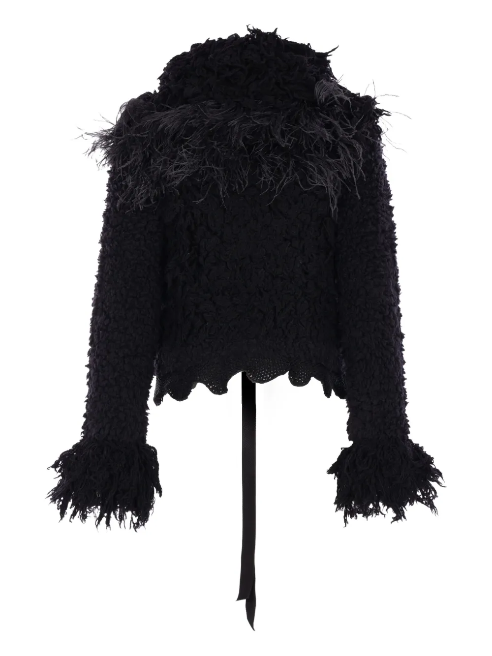 Ann Demeulemeester feather-trim jacket | Faux Fur & Shearling Jackets | Image 2