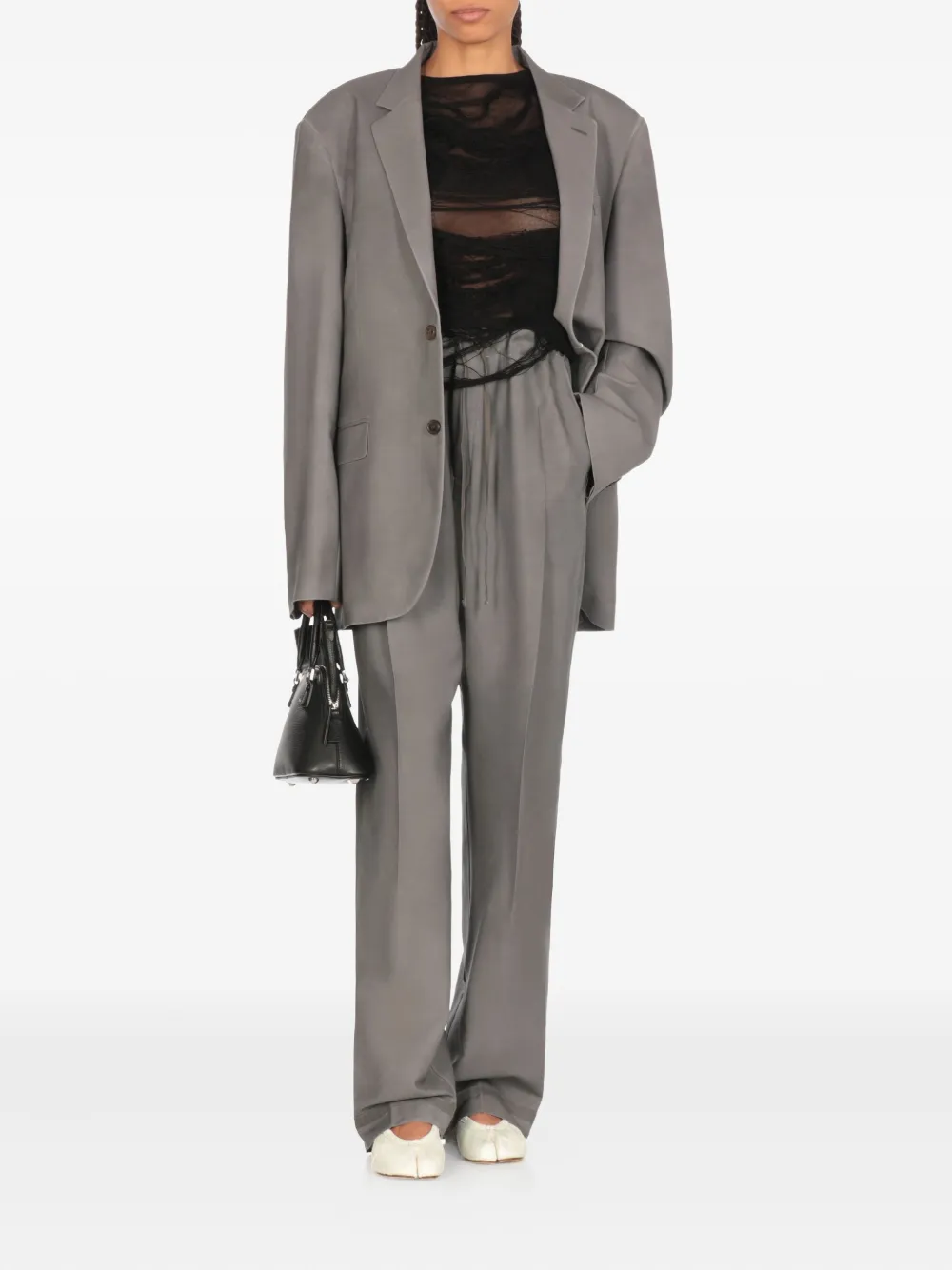 MM6 Maison Margiela drawstring-waist trousers - Grijs