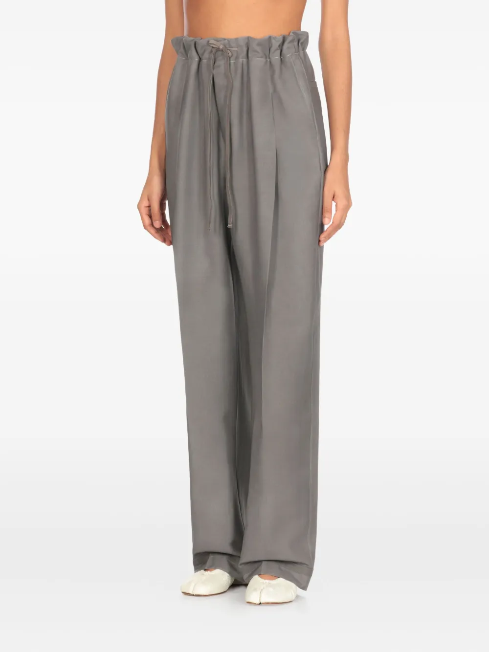 MM6 Maison Margiela Broek met trekkoordtaille Grijs