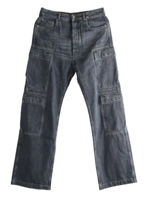 大人気! RICK OWENS DRKSHDW ストレート ワイド デニムパンツ Rick Owens DRKSHDW ドローストリング ワイドパンツ | ブルー