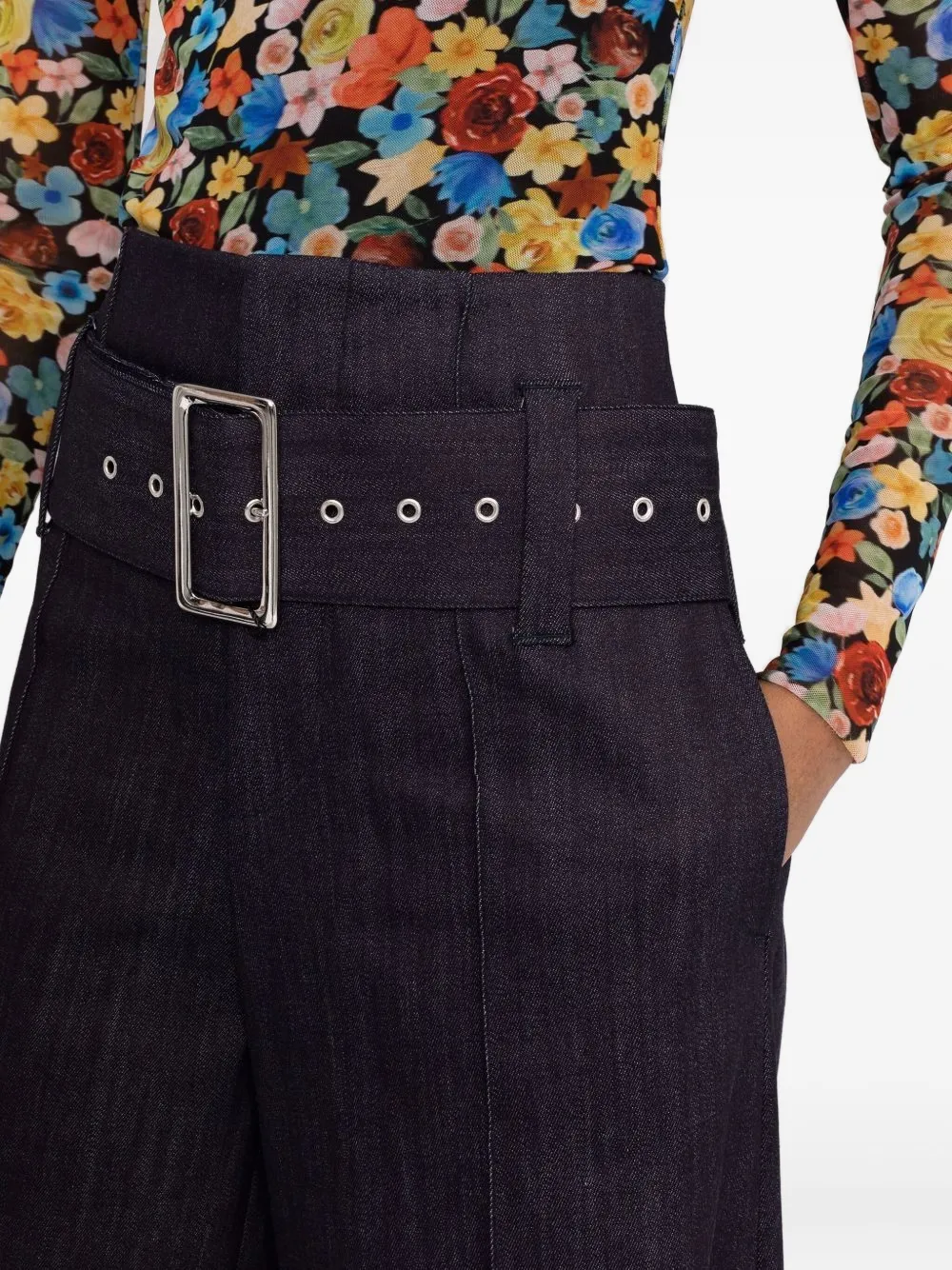 10 CORSO COMO Broek met wijde pijpen Blauw