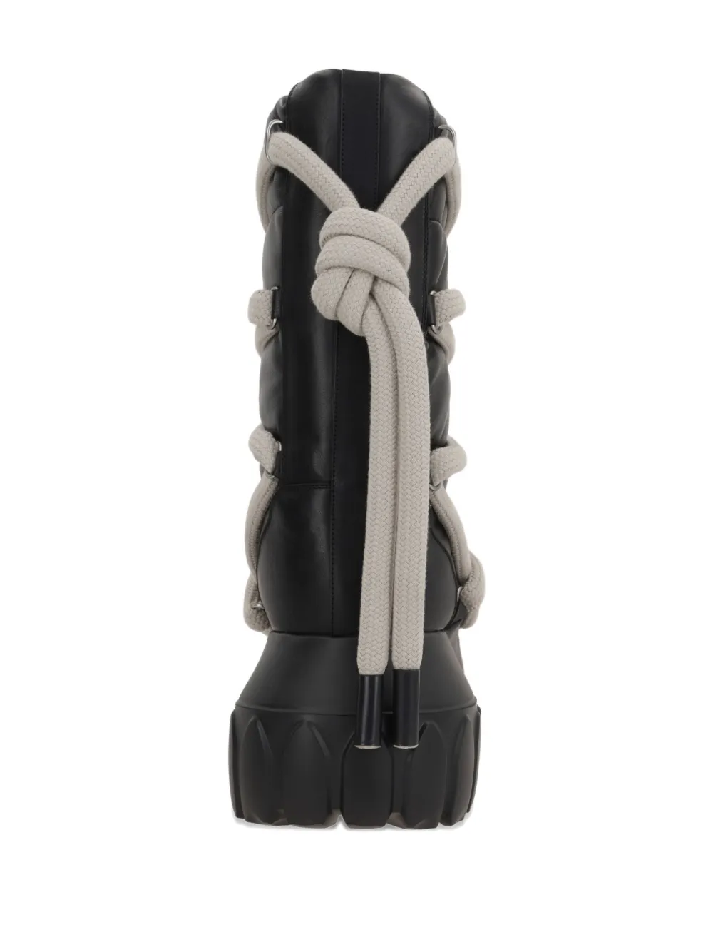 Rick Owens Quilted Padded Leather Lace-up Boots In Black