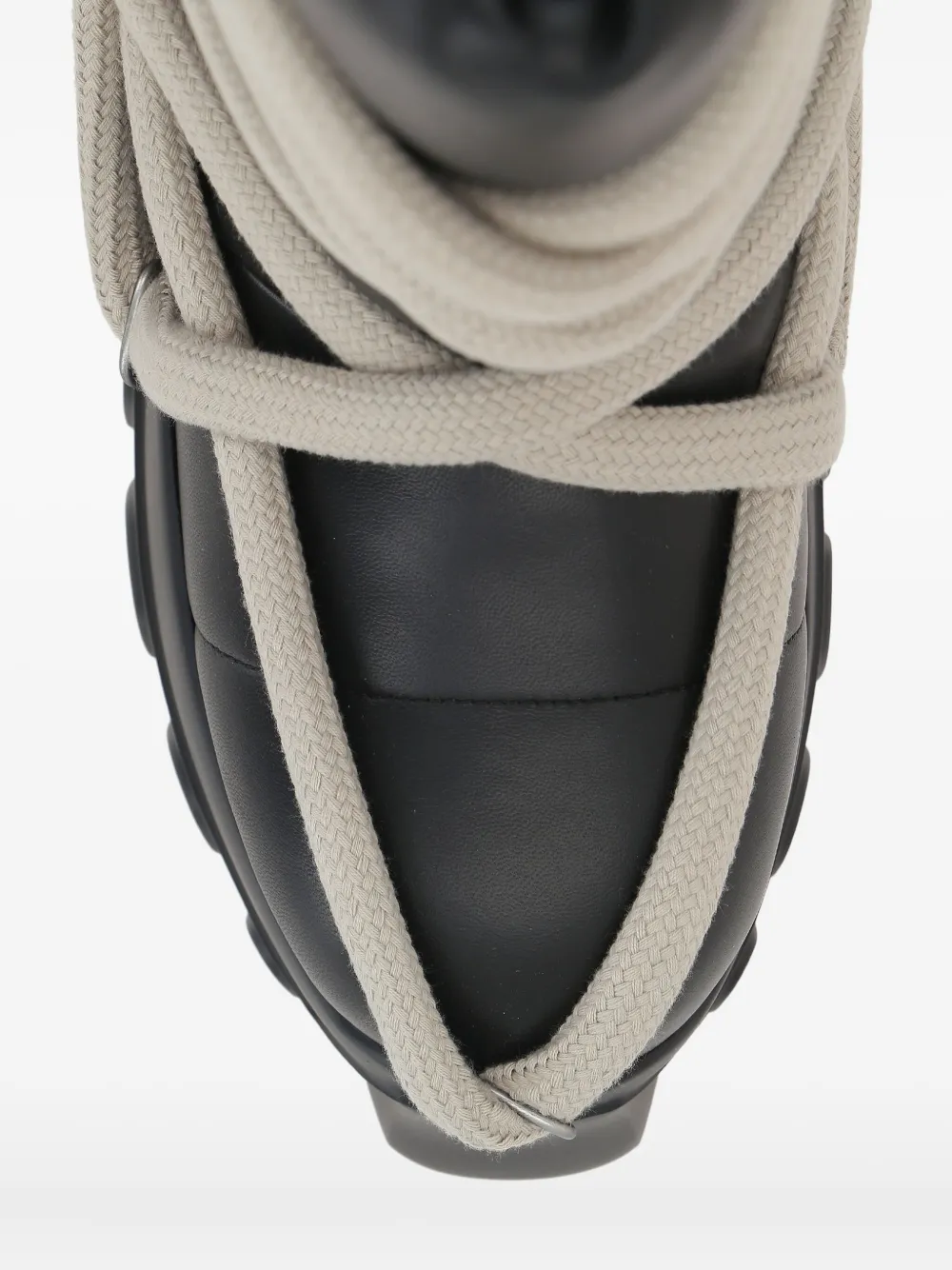 Rick Owens Quilted Padded Leather Lace-up Boots In Black