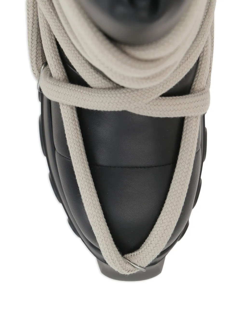 Rick Owens padded leather lace-up boots Black