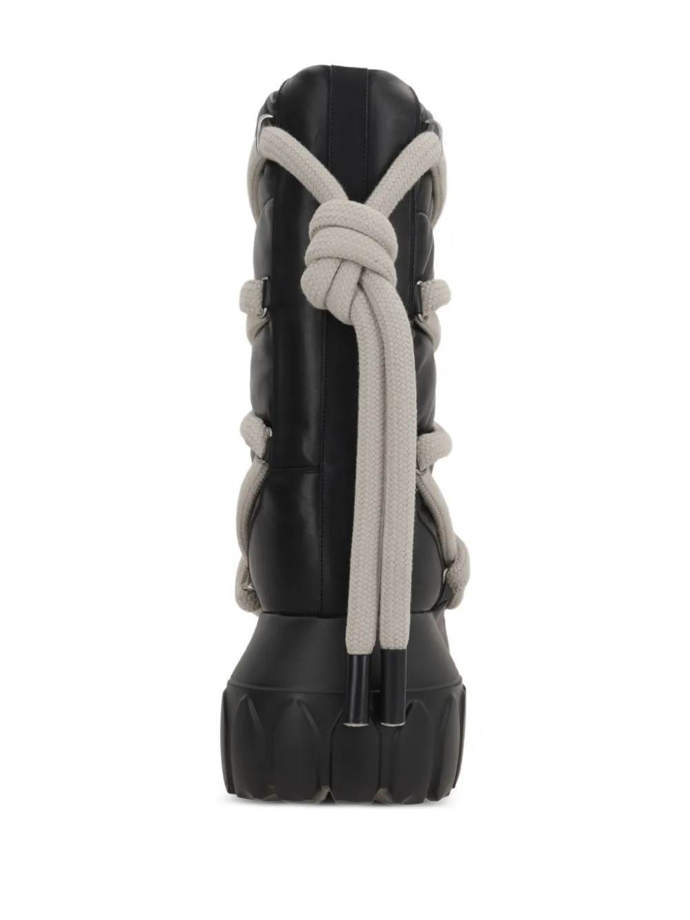 Rick Owens padded leather lace-up boots Black