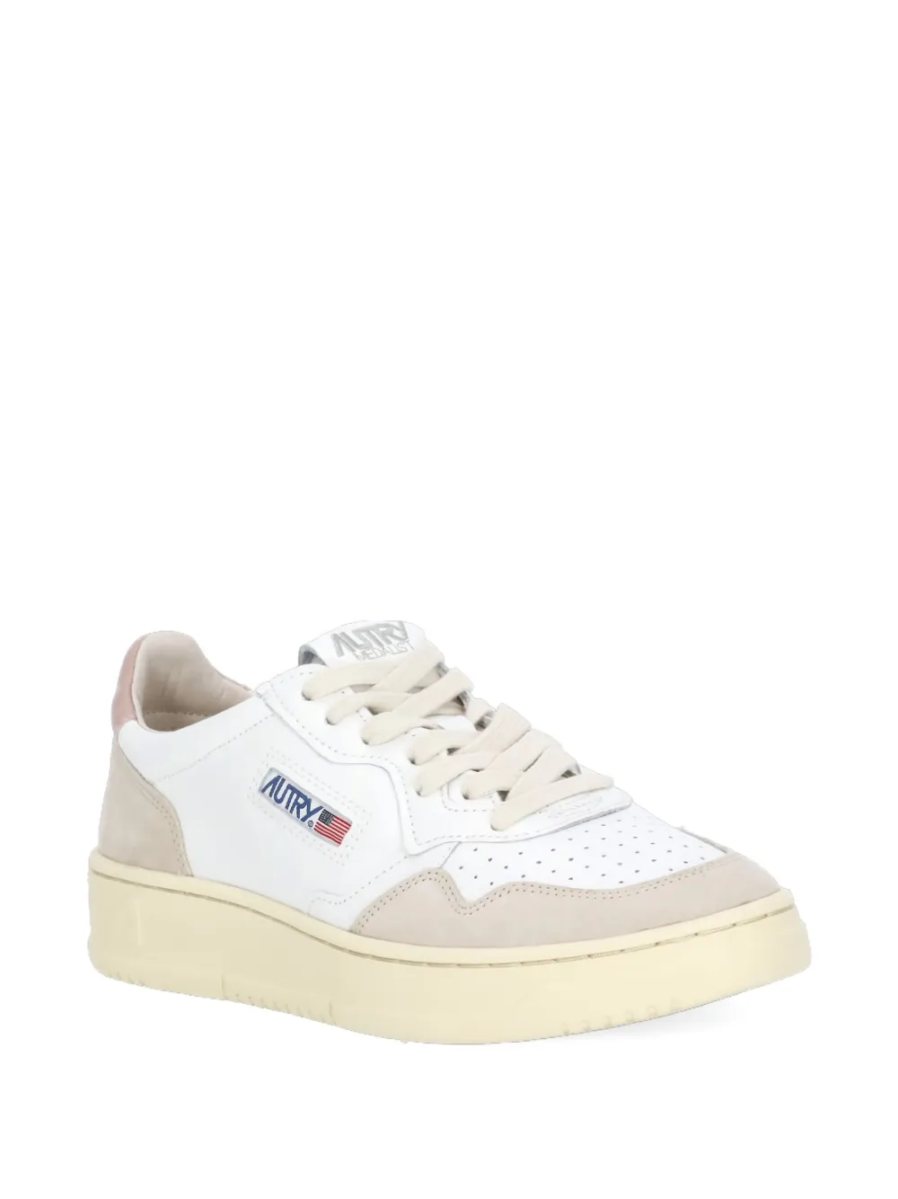 Autry leather panelled sneakers - Wit