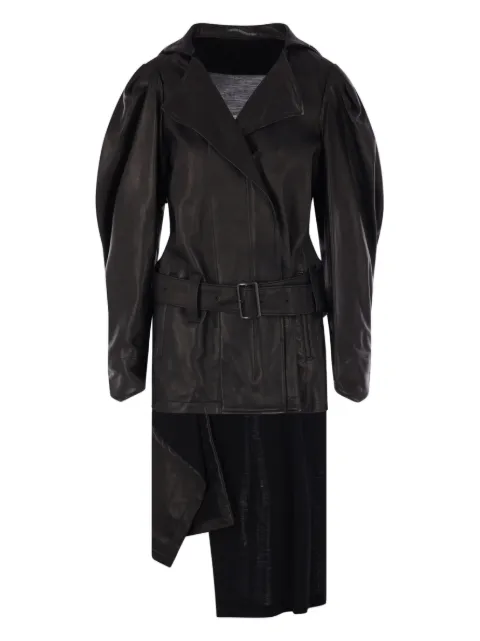 Yohji Yamamoto belted puff-sleeve coat
